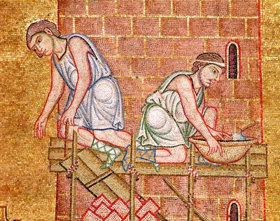 The Tower of Babel, (detail) by Byzantine School